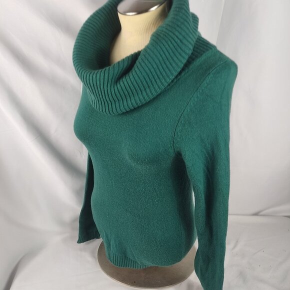 Gap Womens Cowl Neck Sweater Green Long Sleeve Wool Blend Sz Medium - Picture 2 of 5